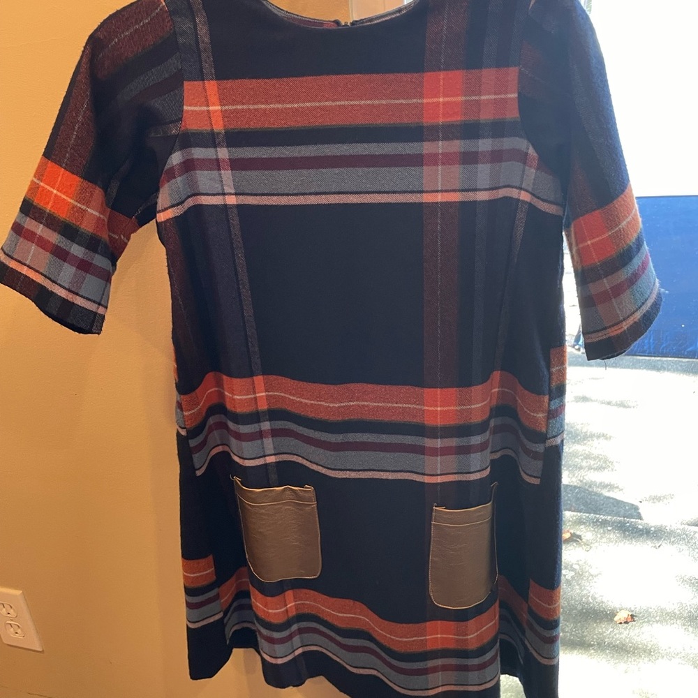 Girls Plaid Wool Dress